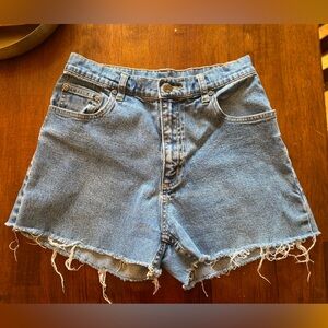 Vintage High-Waisted Denim Frayed Shorts